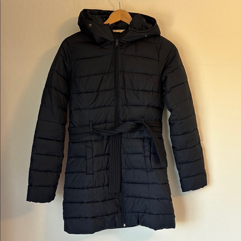 Hollister Blue Long Puffer Jacket Size S